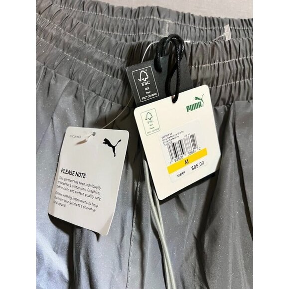 Puma x Bill Walsh King Shorts Mens Medium Gray Pocketed Reflective Running Men. - Picture 8 of 14
